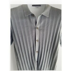 Banana Republic Medium Mens Textured Polo Sweater Short Sleeve Soft Knit Button